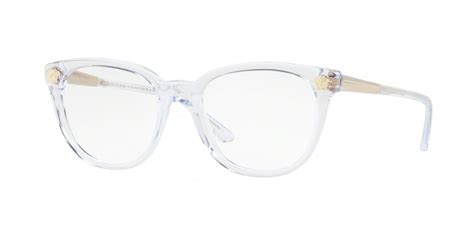 white versace eyeglasses|clear versace glasses on face.